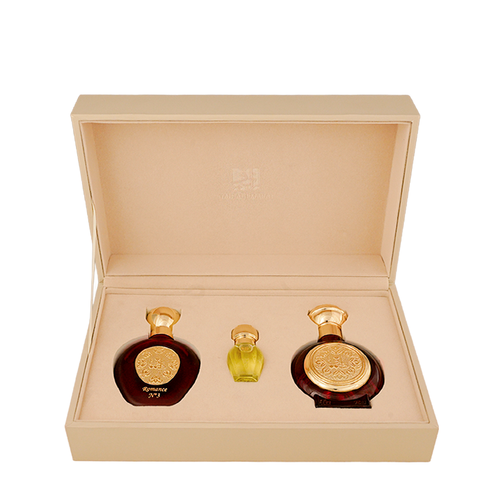 Luxury gift box holding two perfumes elegantly, Love Box - fancy wedding gifts Dubai