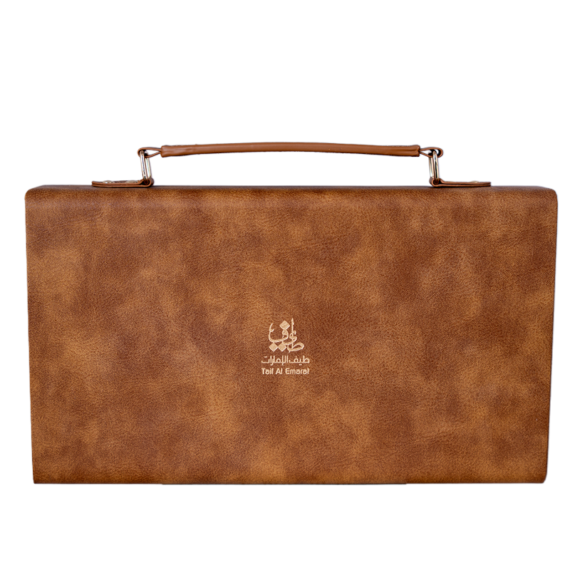 Luxury leather gift box with carry handle, GCC Leather Box (3Pcs) - best engagement gifts for couples dubai