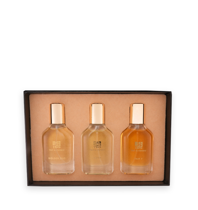 Gift box holding three signature perfumes, Taif Gift Set 3 Perfumes from Taif Collection - best valentine's day gift box in dubai