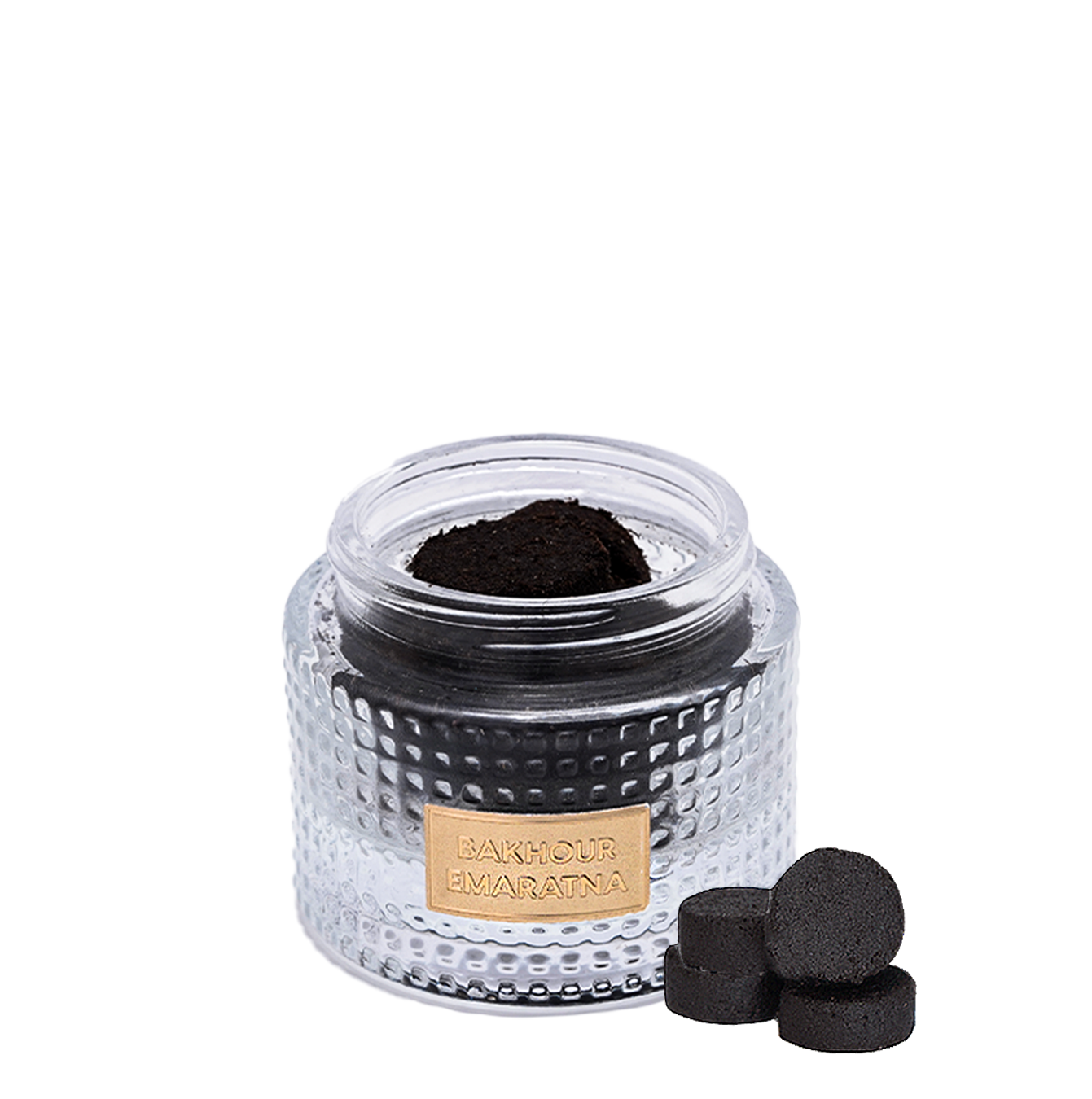 Open jar with oud bakhoor pieces inside - Bakhour Emaratna 9Pcs - best national day UAE bakhoor