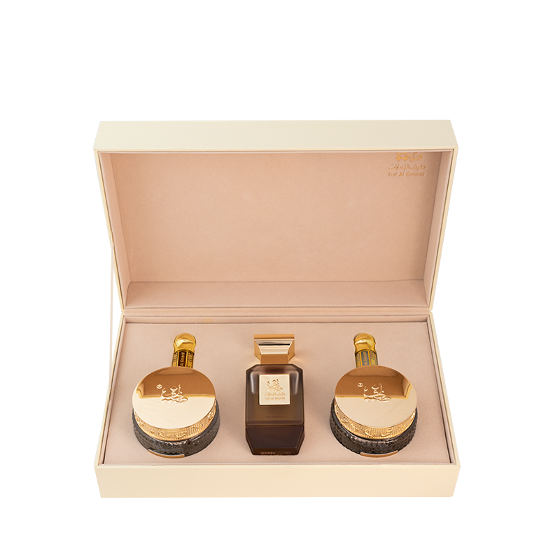 Luxury gift box holding perfume and Bokhoor, Diwan Box 1 - fine bakhoor and perfume gift box