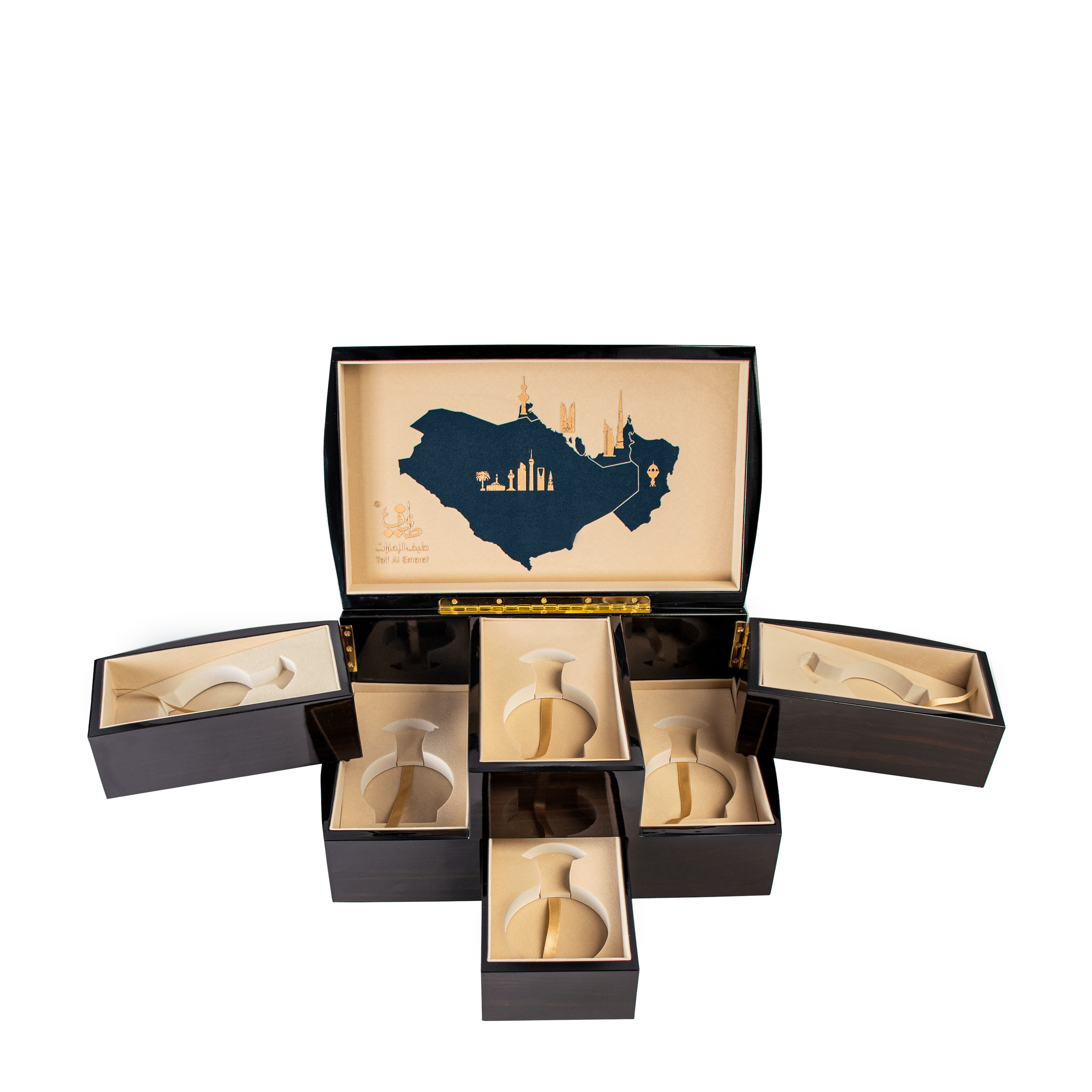 fancy gift set with six empty perfume slots, Gcc Collection (6 Pcs) - best national day gift box uae
