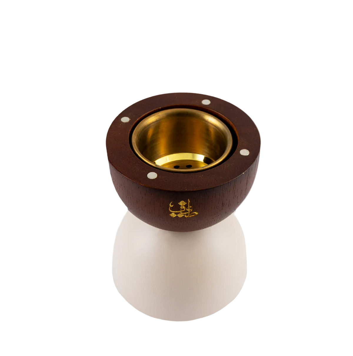 Bakhoor burner with open mesh lid, Hair Incense Burner (Brown And White) - royal bakhoor burner uae