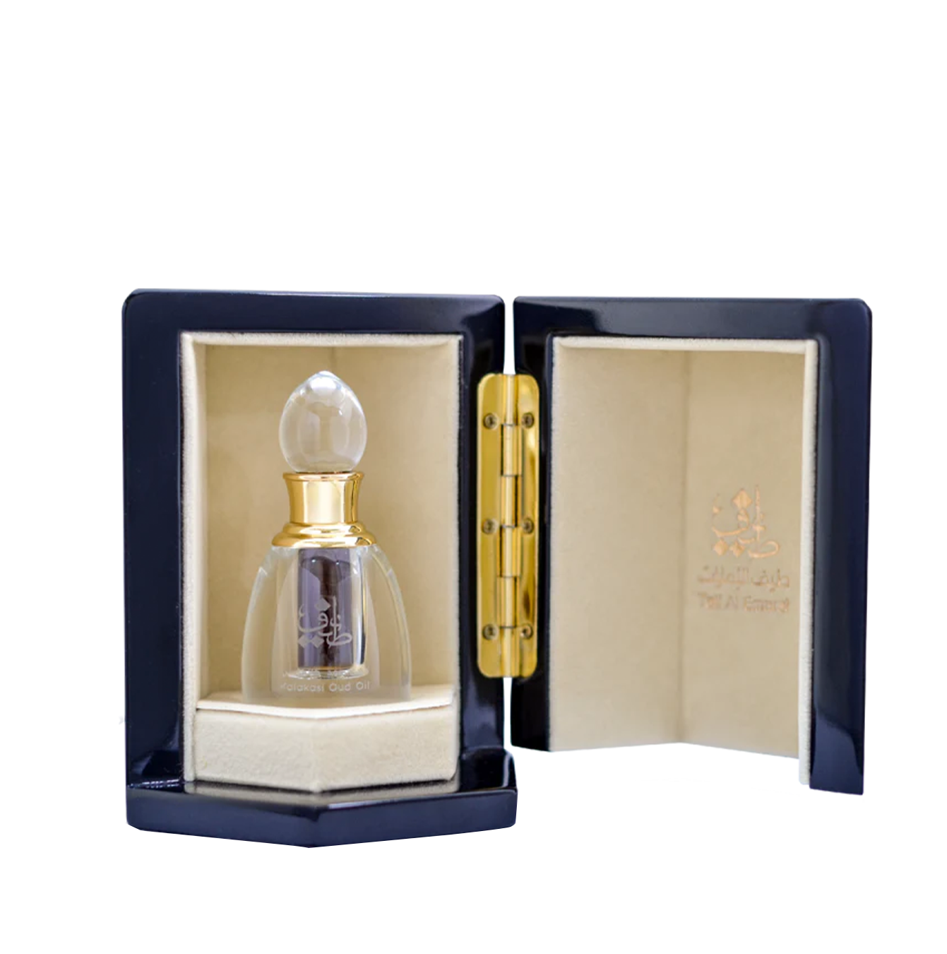 Kalakassi oriental oil bottle 4ml cushioned in navy elegant box - indian oud oil attar in uae