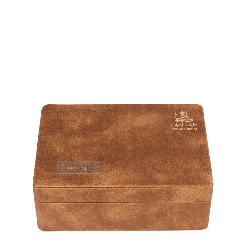 luxurious gift box with textured closed - Mori Oud Set - best wedding gift for friend in dubai