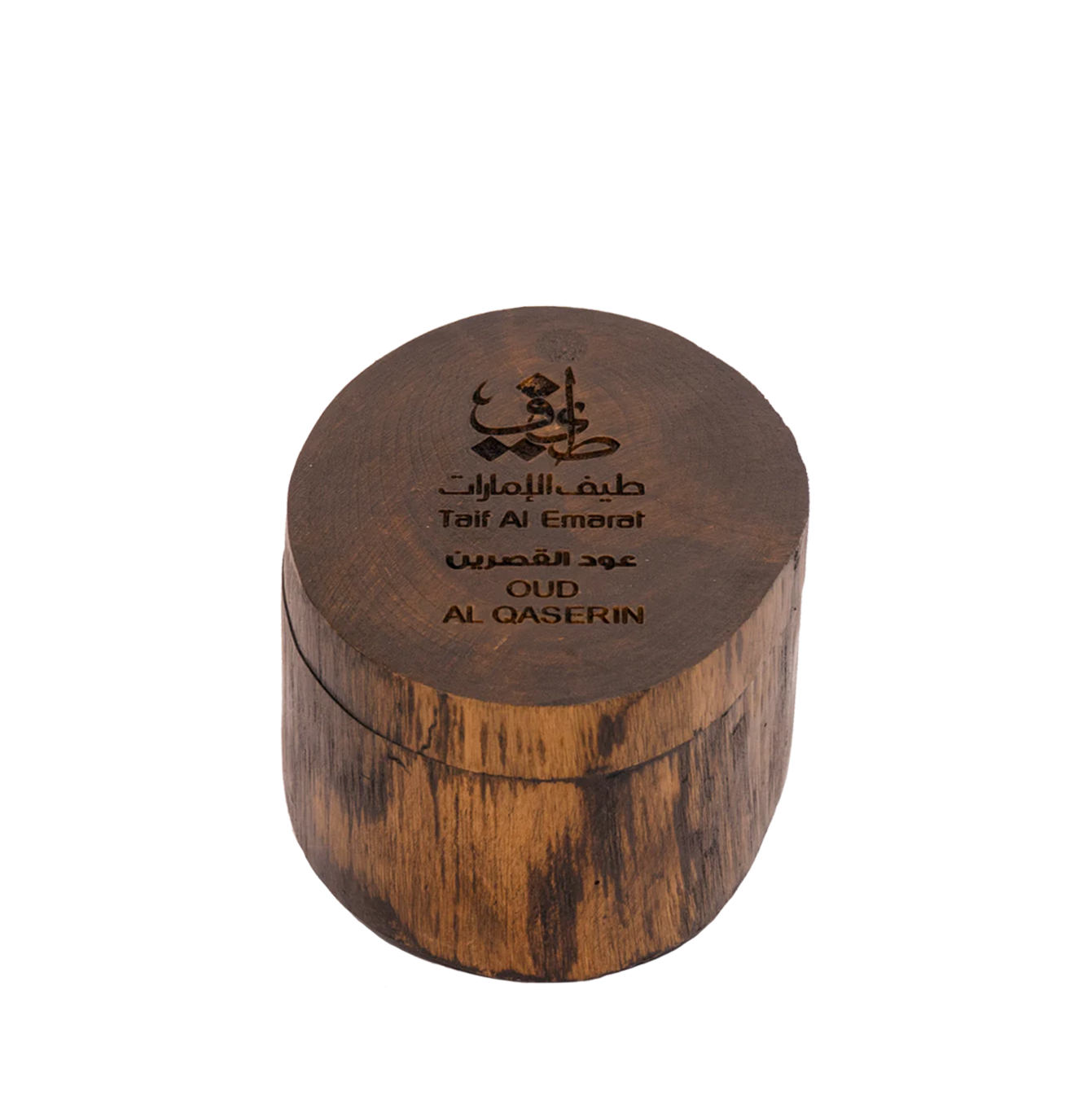 Round wooden reflecting emirate culture - Oud Al Qaserin 60g - dkhoun in uae - Malaysian Agarwood