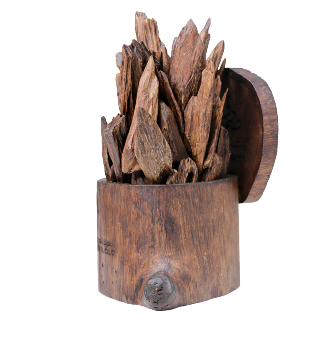 Oud wood chips in open wooden container - Oud With Oud 1kg - elegant authentic agarwood uae