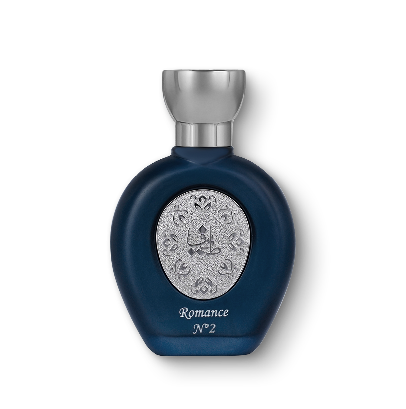 ROMANCE N°2 women's perfume bottle 75ml - dark blue oval shaped fine perfume bottle embossed with taif al emarat logo in silver color - top latest fragrance for women