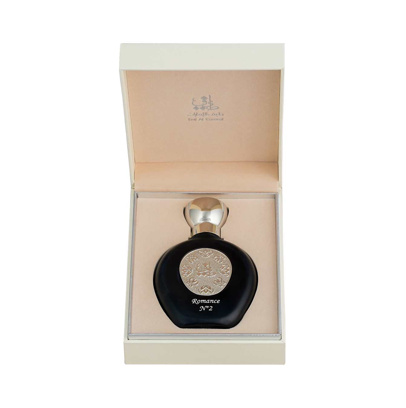 ROMANCE N°2 women's perfume bottle 75ml nestled inside open white elegant box with silver edges - citrus perfume