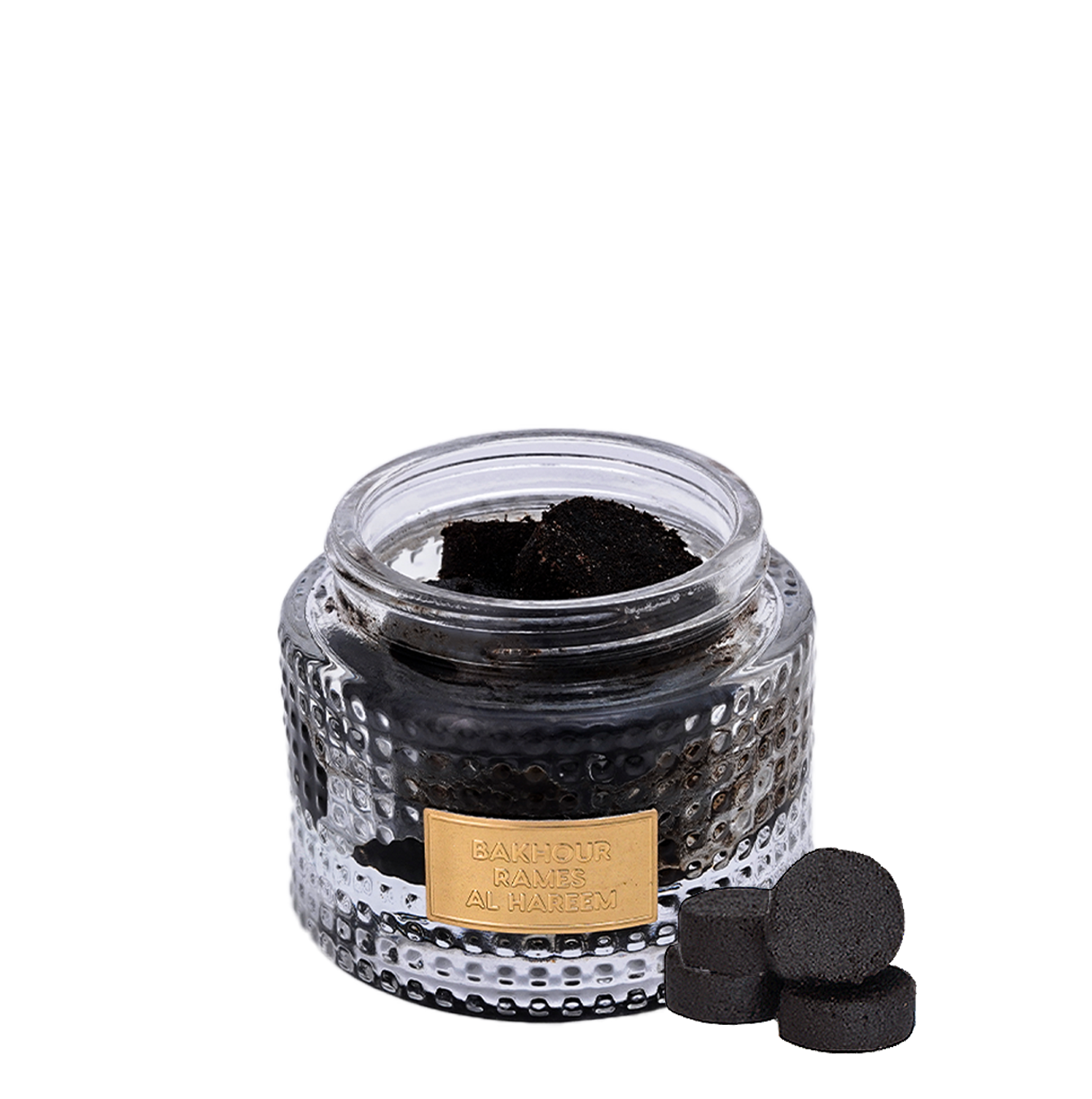 open oud bakhoor glass jar, Rames Al Hareem 9Pcs - best bakhoor in the world