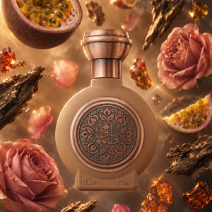 TAIF 19 unisex perfume bottle 75ml from taif al emarat perfumes, surrounded by turkish roses, passion fruit and oud - long-lasting leather perfume
