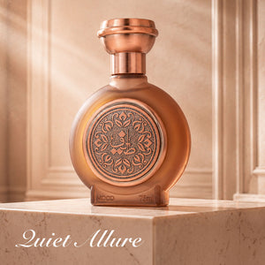 MOOD unisex perfume bottle 75ml on sunlit marble pedestal, vanilla perfume