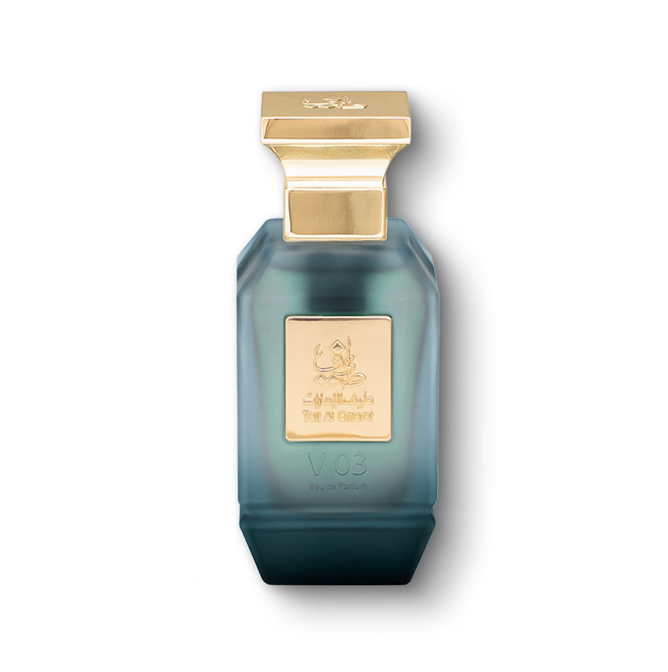 زجاجة عطر V03 النسائي 75 مل بلوحة ذهبية منقوشة بشعار طيف الامارات - أفخم عطر عود ملكي نسائي في الإمارات