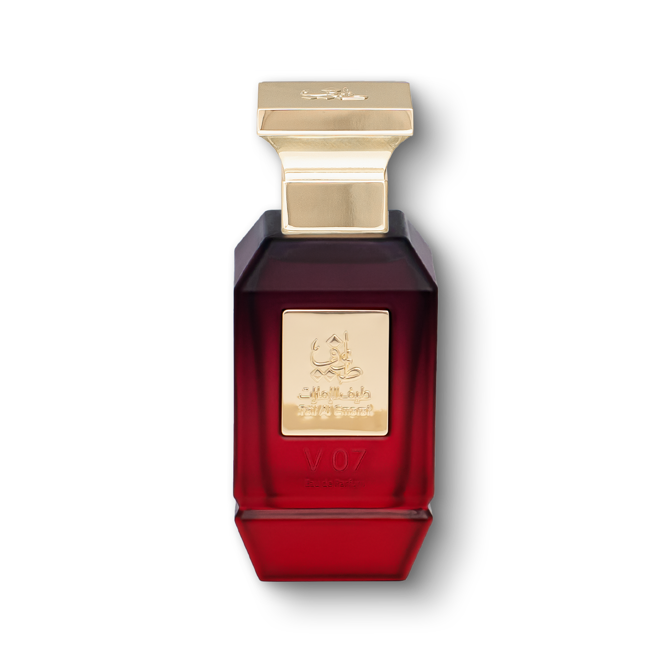 V07 unisex perfume bottle 75ml with a golden plate embossed with taif al emarat logo - long lasting strawberry fragrance in dubai