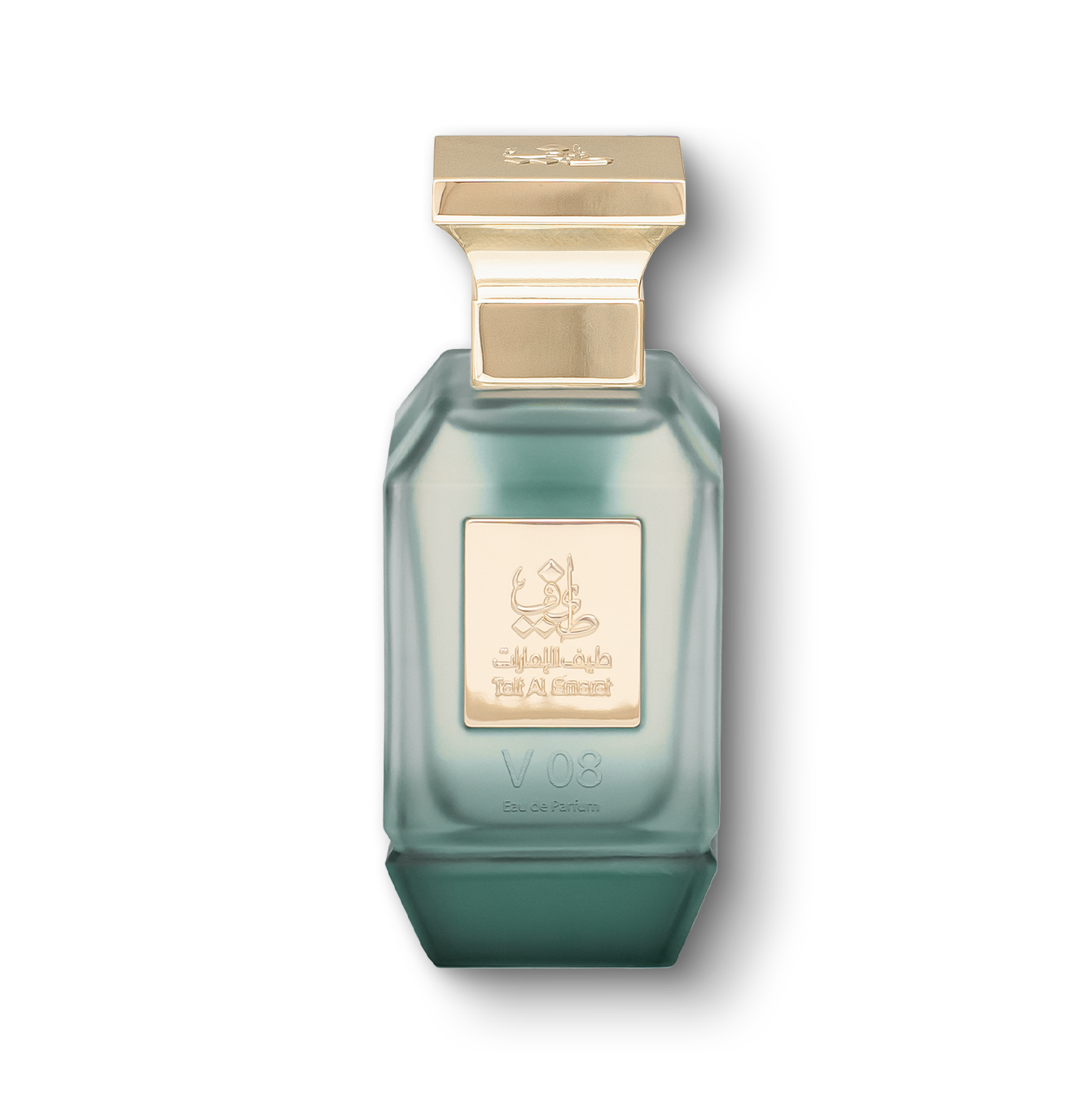 V08 unisex perfume bottle 75ml with a golden plate embossed with taif al emarat logo - iris amber perfume