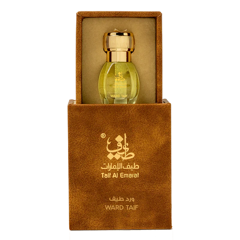 Ward Taif oriental oil bottle 1tola displayed inside open brown fancy box - luxury oriental oil in dubai