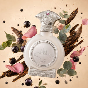 UAE SILVER unisex perfume bottle 75ml from taif al emarat perfumes surrounded by berries and cambodian oud and - best unisex fragrances