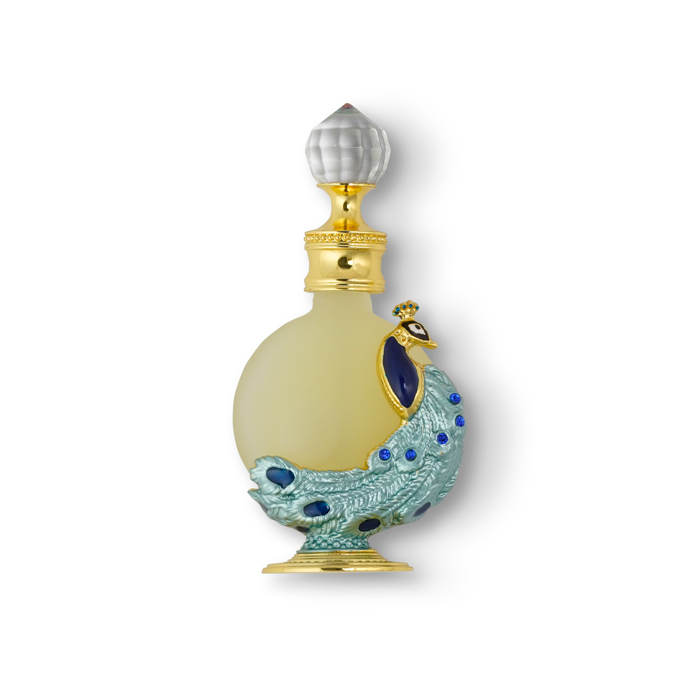 PEACOCK P006 oriental oil bottle 12ml with blue peacock design - high quality Reem musk oil