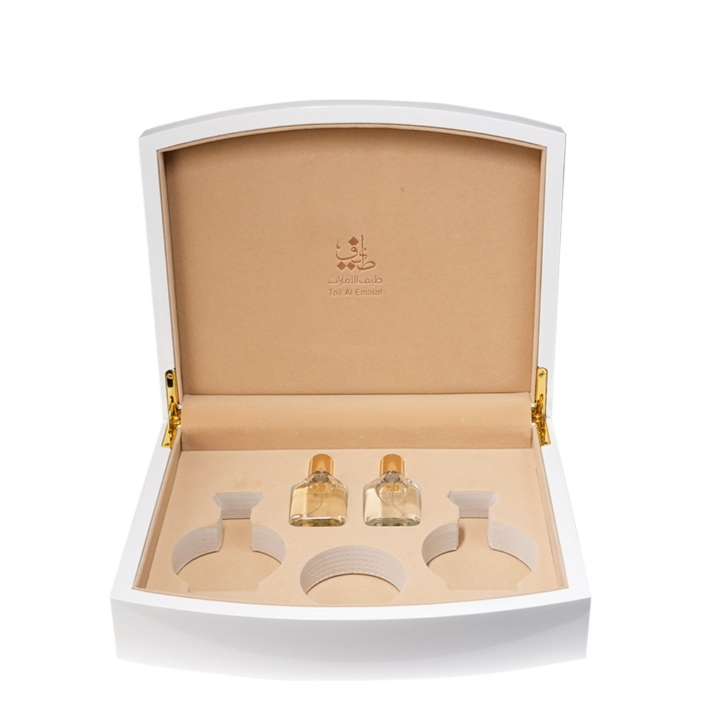 Luxury gift box holding oils with empty slots, Smart Box - 25th wedding anniversary gifts uae
