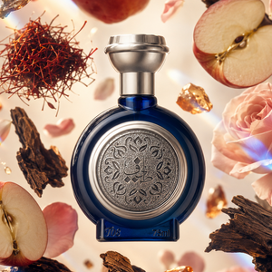 زجاجة عطر طيف 08 للنساء والرجال 75 مل محاطة بتفاح وورود، اجود انواع العطور