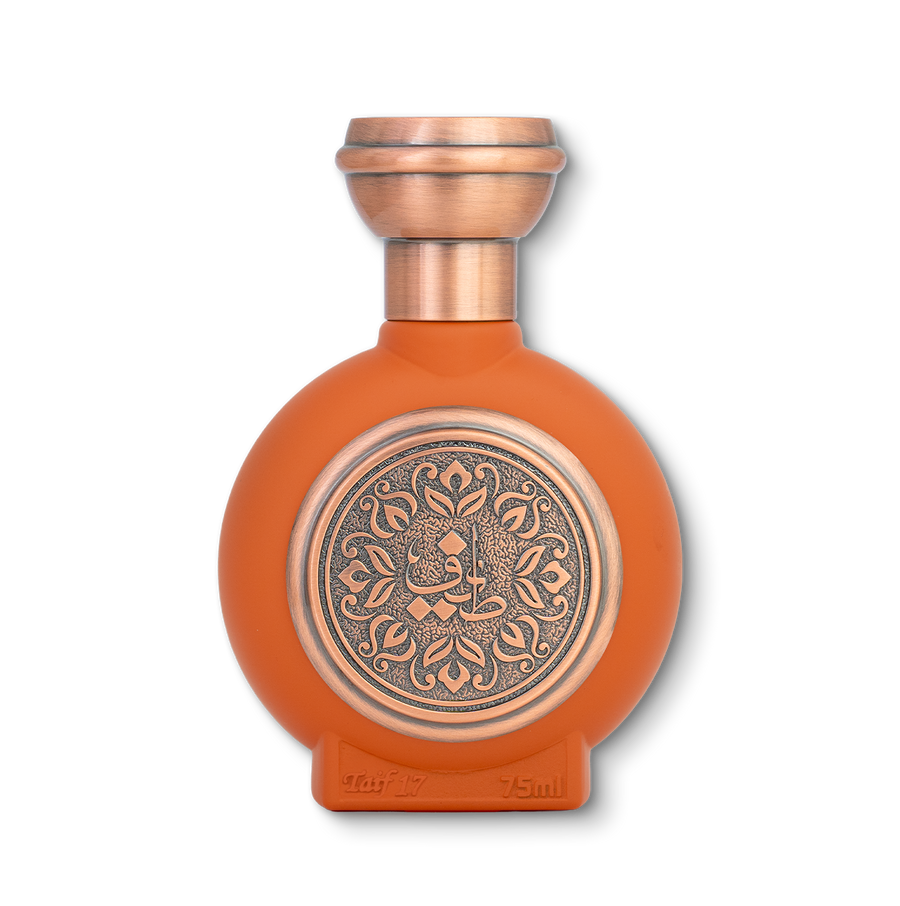 TAIF 17 perfume bottle 75ml embossed with golden logo of taif al emarat - elegant amber perfume dubai