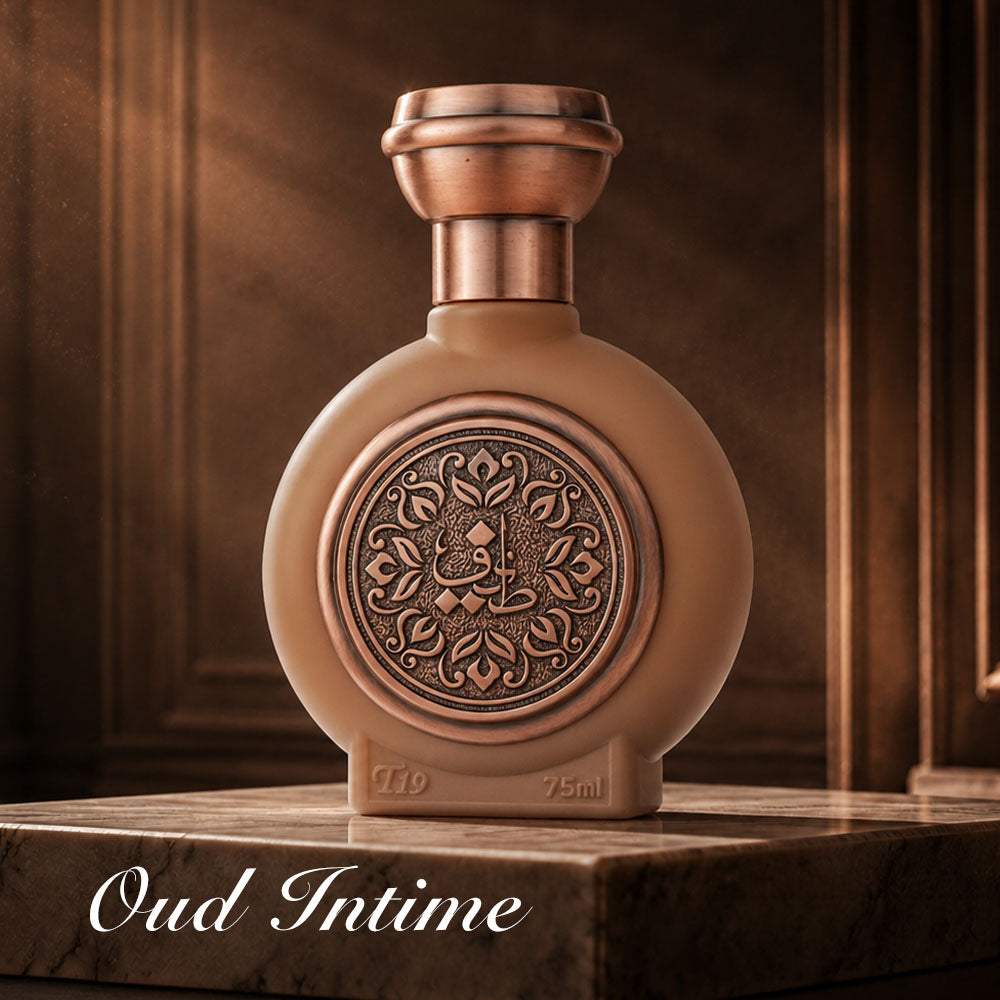 TAIF 19 unisex perfume bottle 75ml caramel luxury perfume bottle with caramel embossed taif al emarat logo - long-lasting leather perfume