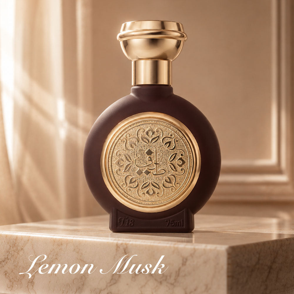 TAIF 18 unisex perfume bottle 75ml brown luxury perfume bottle with golden embossed taif al emarat logo - premium musk perfume