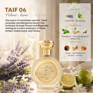 TAIF 06 unisex perfume bottle 75ml amid lavender sprigs and citrus, lavender fragrance