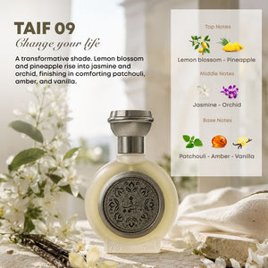 TAIF 09 men's perfume bottle 75ml amid jasmine blossoms and marble, best fragrances for men