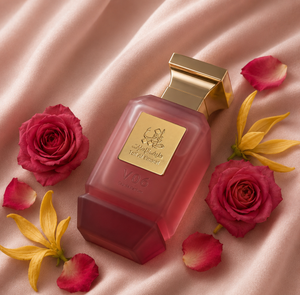 V06 women's perfume bottle 75ml surrounded by royal roses and ylang ylang - best selling women's perfume in uae