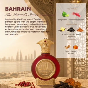 Bahrain unisex perfume bottle 75ml beside amber, amber perfume