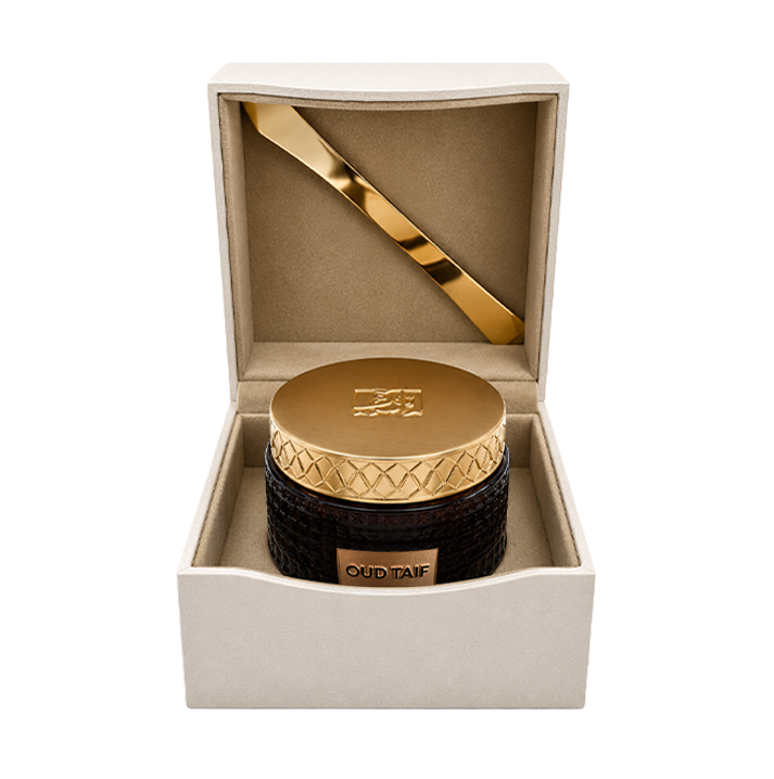 Oud bakhoor jar inside open box, Bakhoor Oud Taif - luxury arabic smell bakhoor in uae