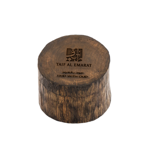 Closed oval wooden container with oud wood, Oud With Oud 36g, absolute agarwood