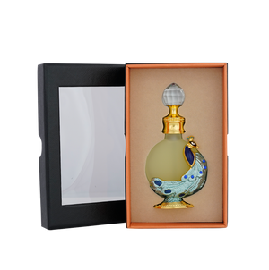 PEACOCK P006 oriental oil bottle 12ml tucked in open elegant box - high quality Reem musk oil