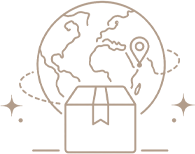 Minimal Line Icon With Globe And Sparkles - Taif Al Emarat Locations Worldwide