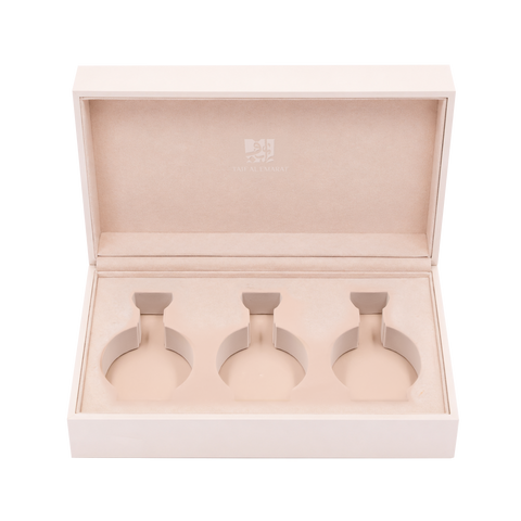 Luxury gift box with empty slots for perfume, Taif Collection (3 Pcs)- best employee appreciation gifts