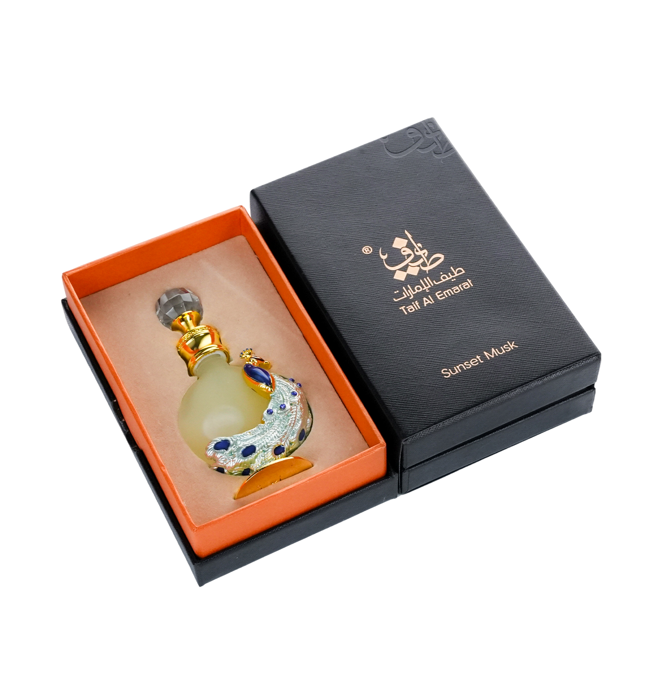 PEACOCK P006 oriental oil bottle 12ml with peacock design - high quality Reem musk oil